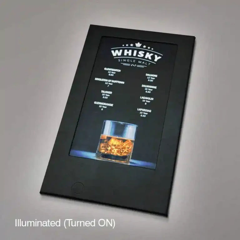 Illuminated Personalised LED Menu Covers