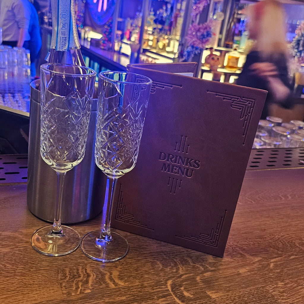 menu cover on a bar 