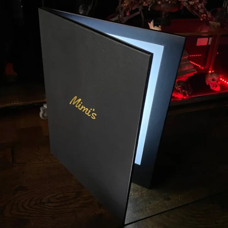 Illuminated Personalised LED Menu Covers
